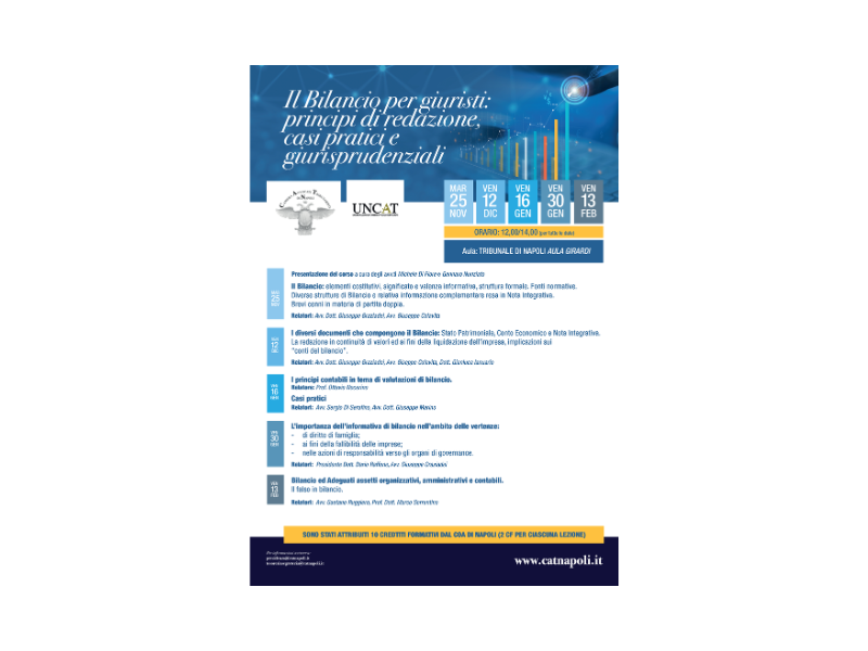Napoli-25 Novembre: Il Bilancio per giuristi