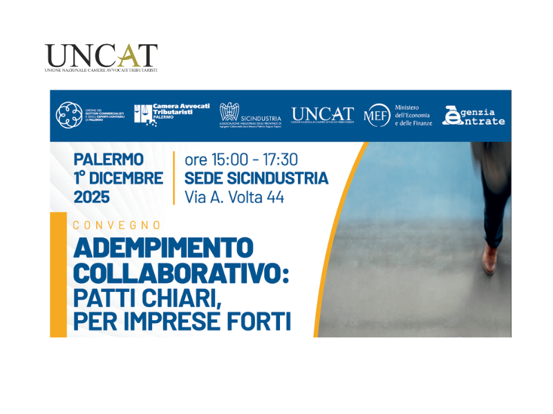 Palermo – 1° dicembre/Adempimento collaborativo: Patti chiari, per imprese forti