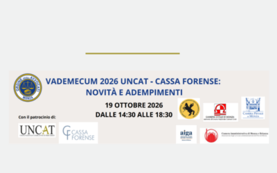 Monza 19 ottobre – Presentazione Vademecum Fiscalità degli Avvocati