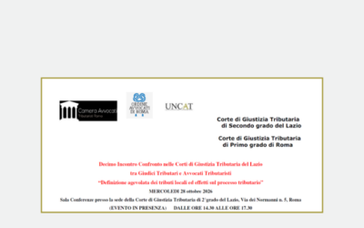 Roma 28 ottobre/Definizione agevolata dei tributi locali e effetti sul processo tributario
